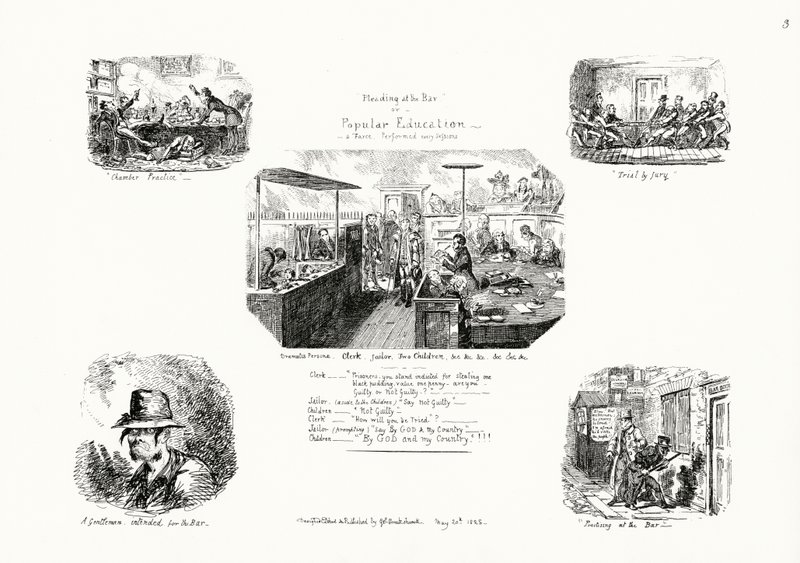 Bønn i baren, eller populær utdanning (gravering) av George Cruikshank