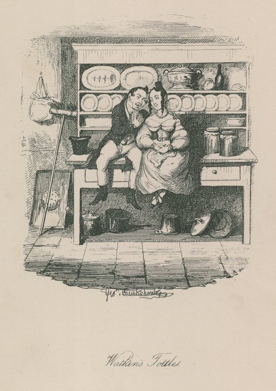 Scene av livet i London: Watkins Tottles av George Cruikshank