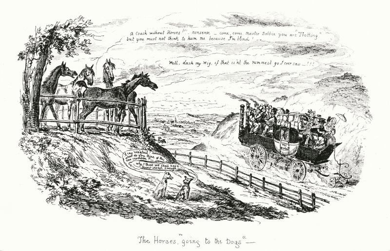 Hestene som går til hundene (gravering) av George Cruikshank