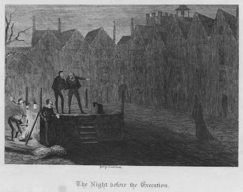 Natten før henrettelsen (gravering) av George Cruikshank