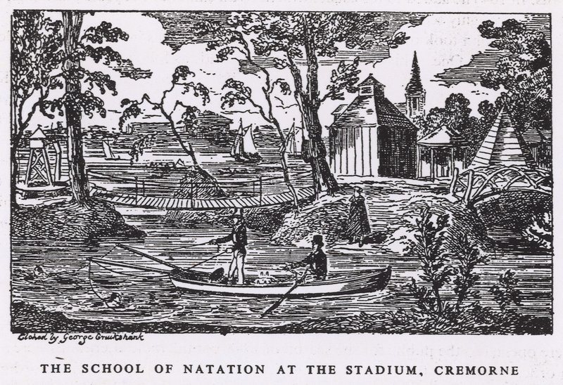 The School of Nation på stadion, Cremorne Gardens av George Cruikshank