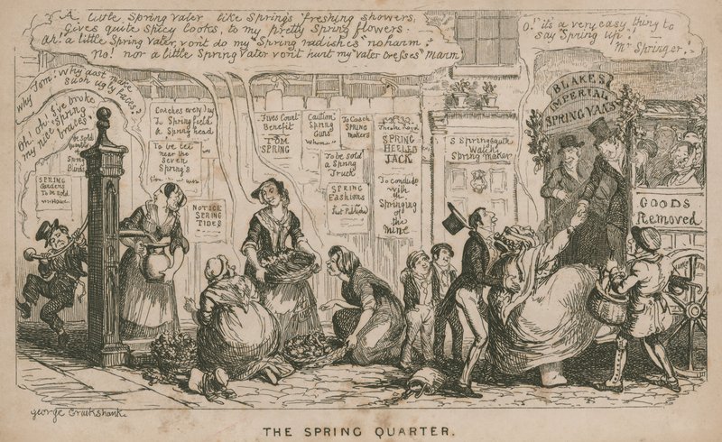Vårkvartalet; tegnefilm av George Cruikshank
