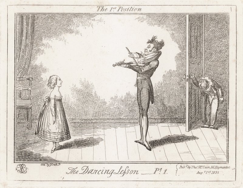 Dansetimen: første posisjon av George Cruikshank