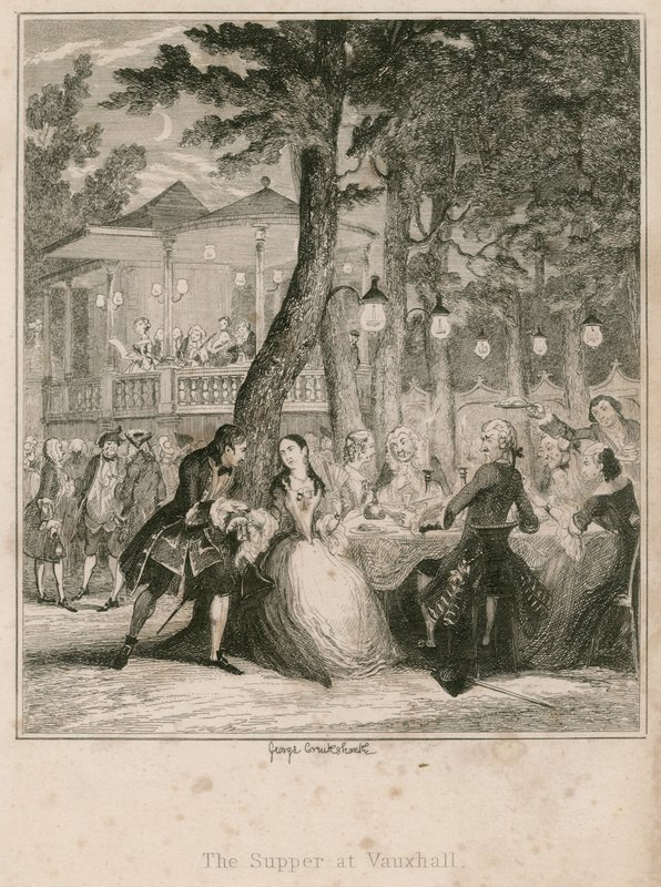 Nattverden i Vauxhall Gardens, London av George Cruikshank