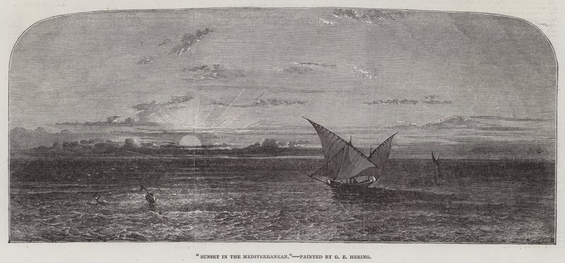 Solnedgang i Middelhavet av George Edwards Hering
