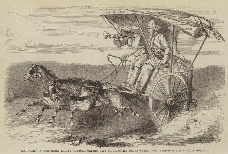 Mail-Cart i Nord-India, offiser på vei til å bli med i Delhi-hæren av George Francklin Atkinson