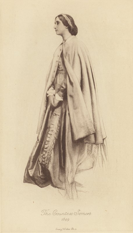 Virginia, grevinne Somers (litho) av George Frederick (after) Watts