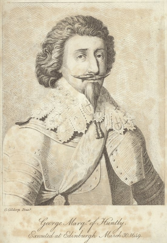 Portrett av George Gordon, Marquess of Huntly gravering av George Geldorp