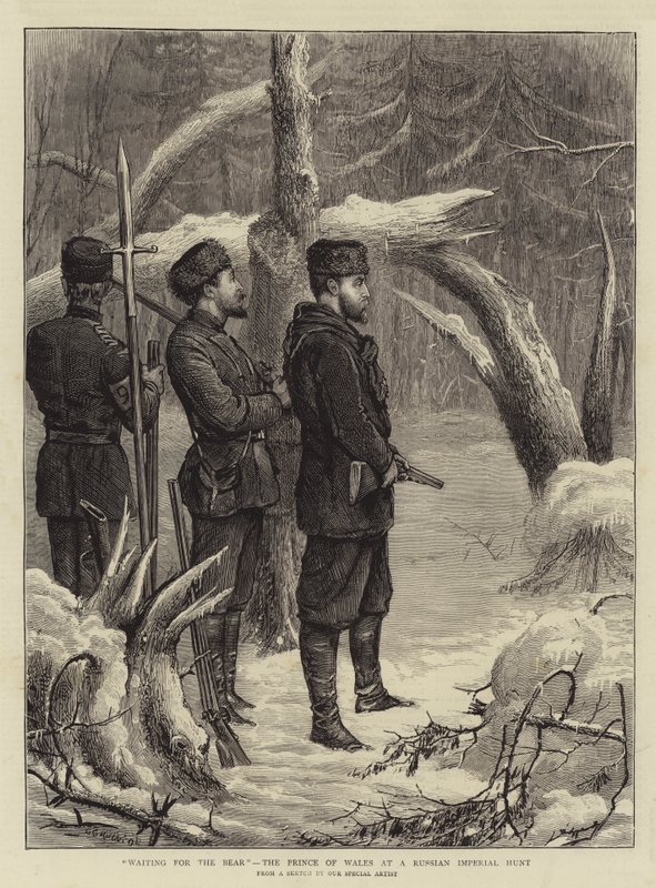 Venter på bjørnen, prinsen av Wales på en russisk keiserjakt av George Goodwin Kilburne