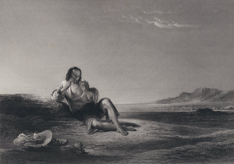 Illustrasjon for Auld Lang Syne av Robert Burns (gravering) av George Harvey