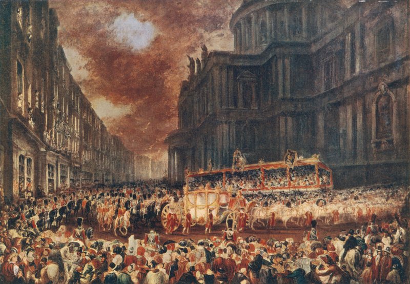 Dronning Victorias første statsbesøk i City of London, 1837 av George Hayter