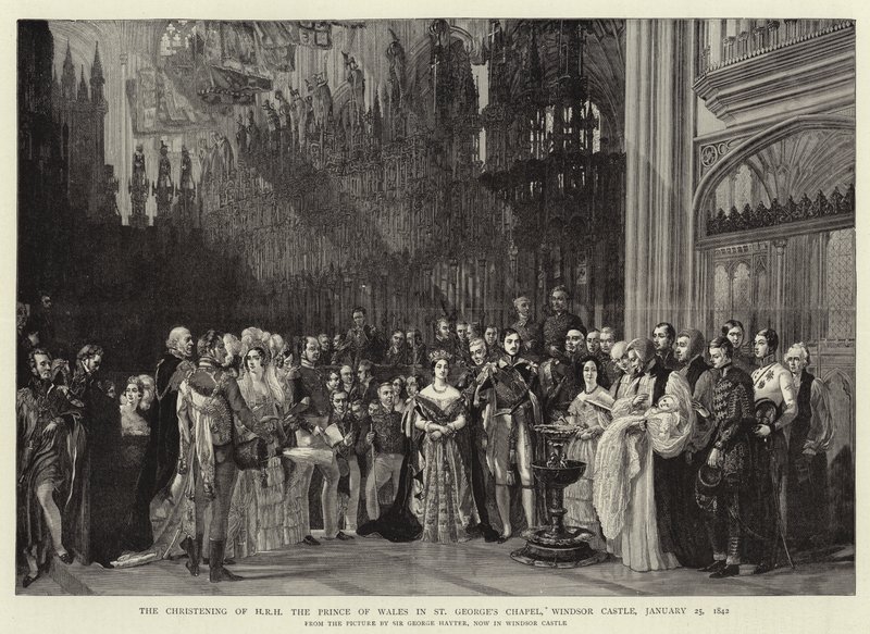 Dåpen til HKH Prinsen av Wales i St George's Chapel, Windsor Castle, 25. januar 1842 av George Hayter