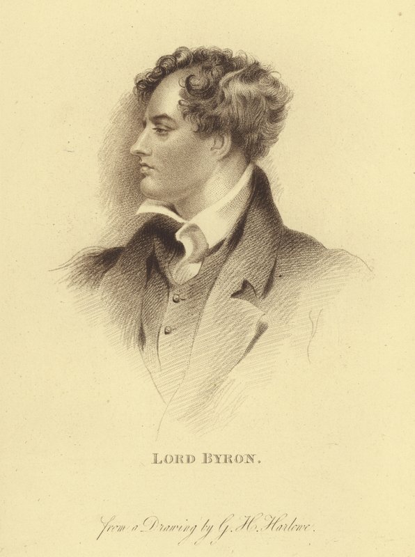 Portrett av Lord Byron (gravering) av George Henry (after) Harlow