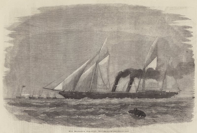 Hennes Majestets Gun-Boat, Flying-Fish av George Henry Andrews
