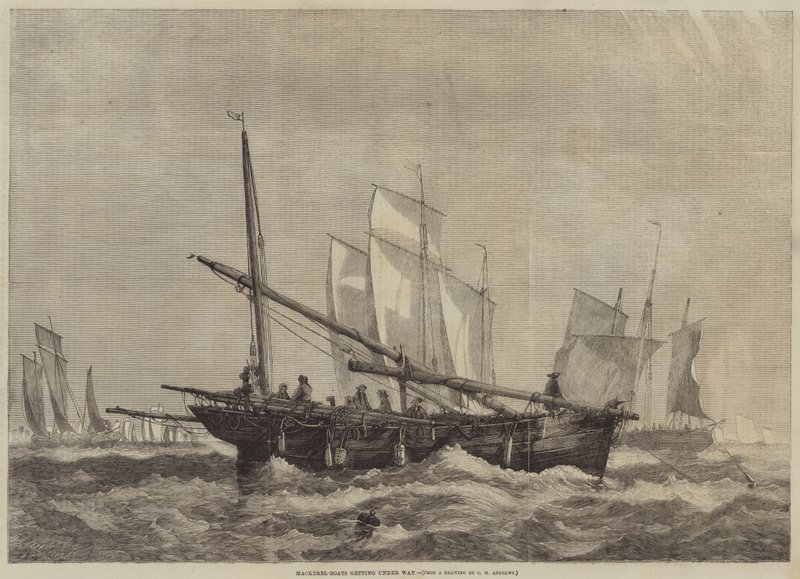 Makrell-båter i gang av George Henry Andrews