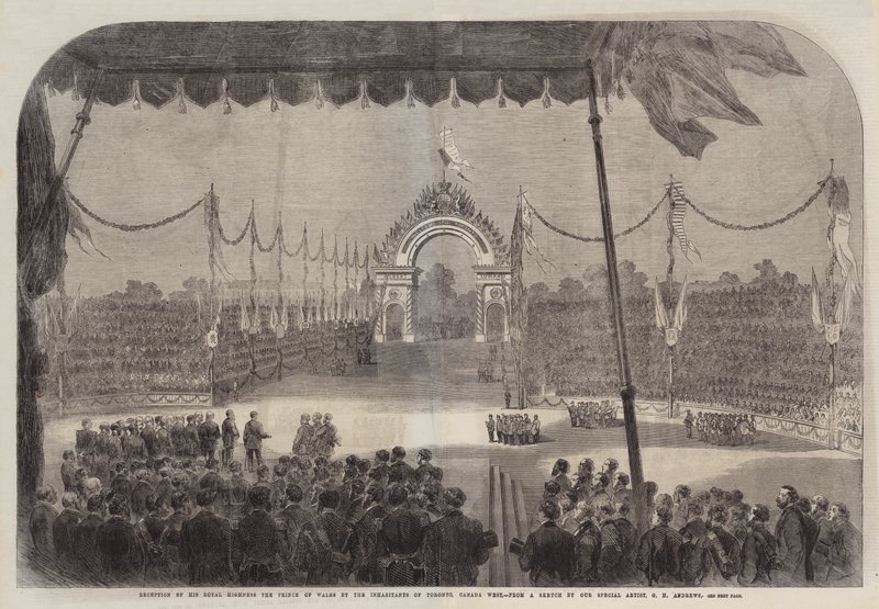 Mottakelse av Hans Kongelige Høyhet Prinsen av Wales av innbyggerne i Toronto, Canada West av George Henry Andrews