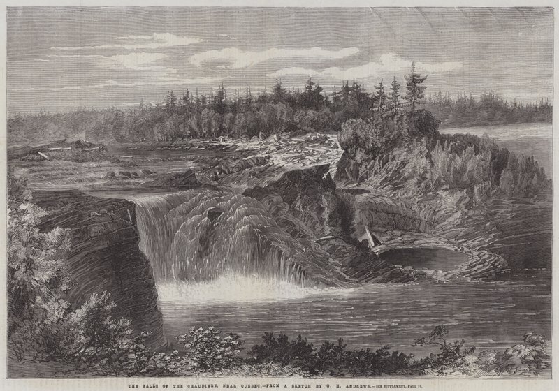 The Falls of the Chaudiere, nær Quebec av George Henry Andrews