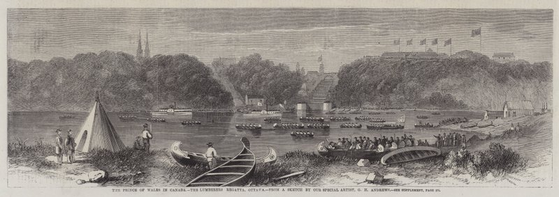 Prinsen av Wales i Canada, Lumberers Regatta, Ottawa av George Henry Andrews