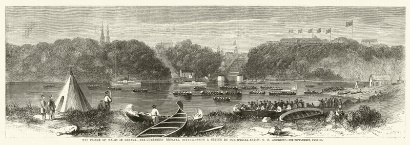 Prinsen av Wales i Canada, Lumberers Regatta, Ottawa av George Henry Andrews