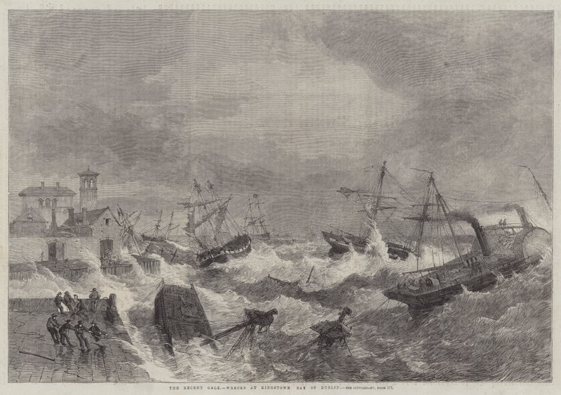 The Recent Gale, vrak ved Kingstown, Bay of Dublin av George Henry Andrews
