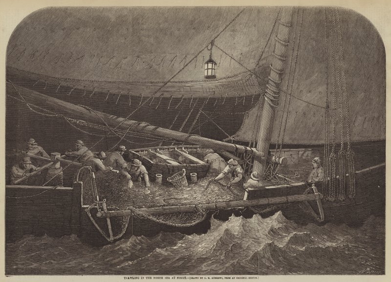 Tråling i Nordsjøen om natten av George Henry Andrews