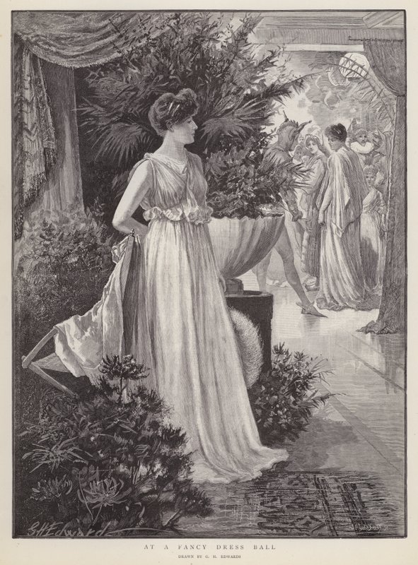 På en fancy ball (litho) av George Henry Edwards