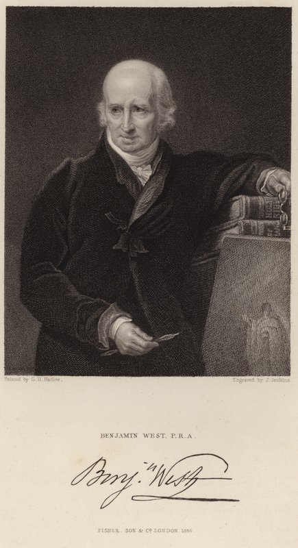 Portrett av Benjamin West av George Henry Harlow