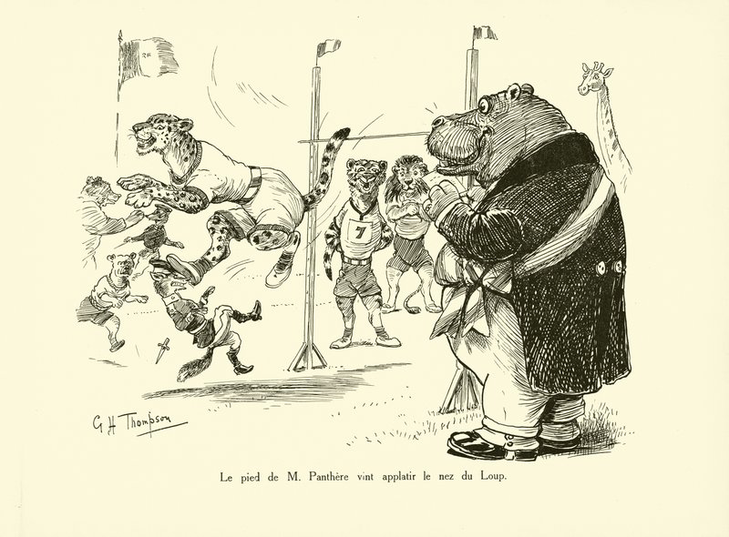 Mr. Panthers fot kom for å flate ut ulvens nese (litografi) av George Henry Thompson