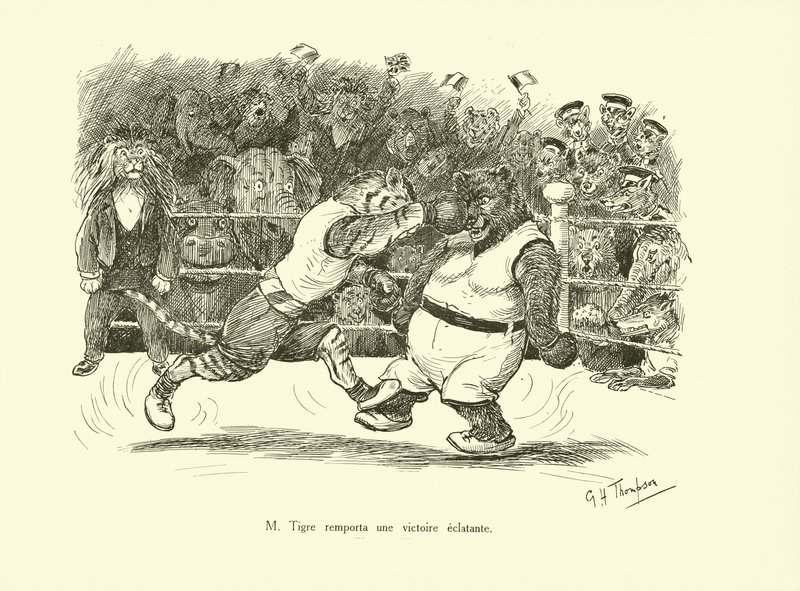 M Tiger vant en rungende seier (litografi) av George Henry Thompson
