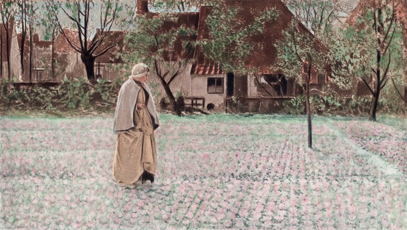 The Tulip Gardener (fargefotogravure) av George Hitchcock