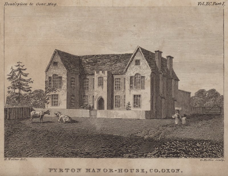 Pyrton Manor House, Oxfordshire (gravering) av George Hollis