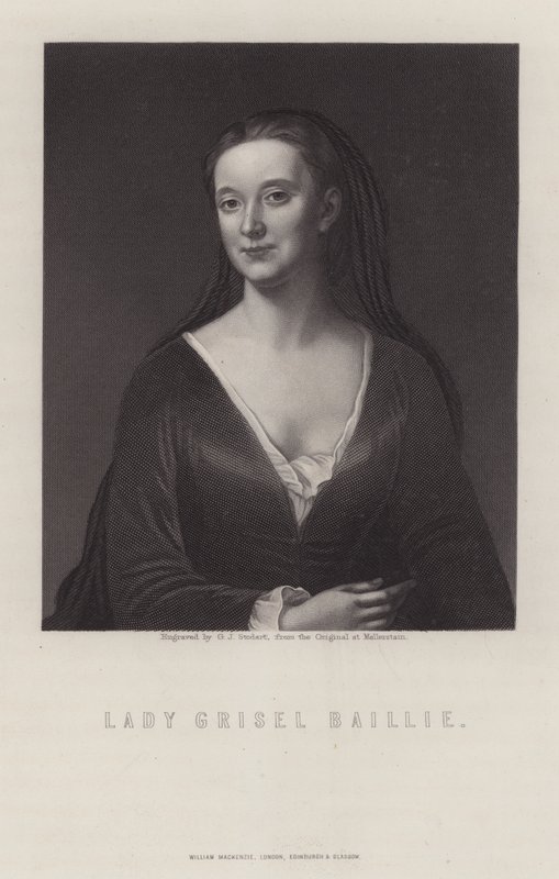 Lady Grizel Baillie , skotsk låtskriver (gravering) av George J. Stodart