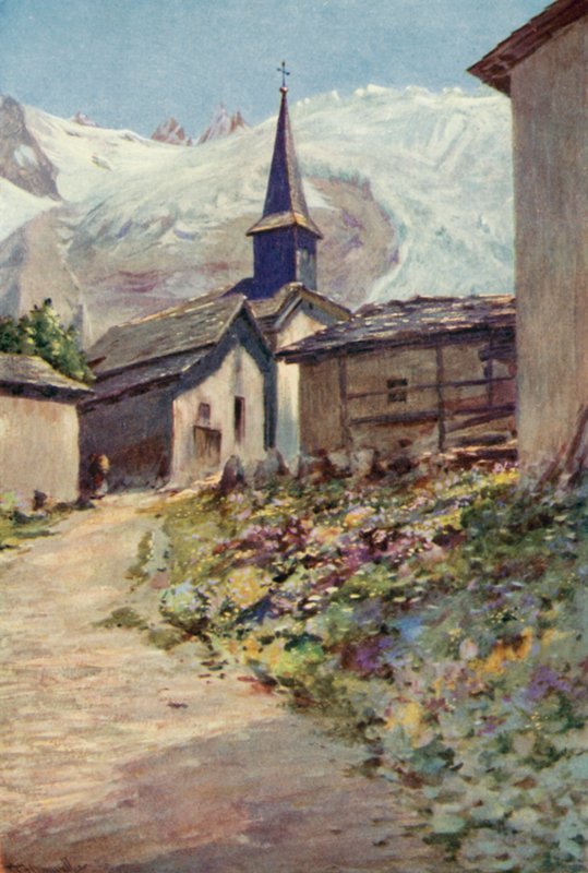 The Village of Tour (farge litho) av George Jackson Flemwell
