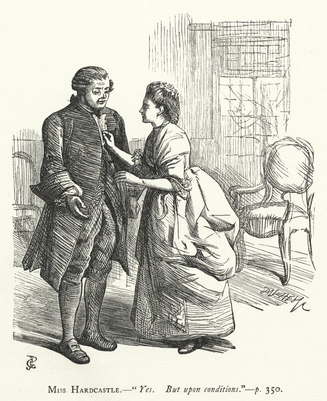 Illustrasjon for She Stoops To Conquer (gravering) av George John Pinwell