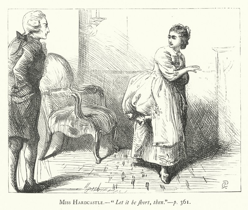 Illustrasjon for She Stoops To Conquer (gravering) av George John Pinwell