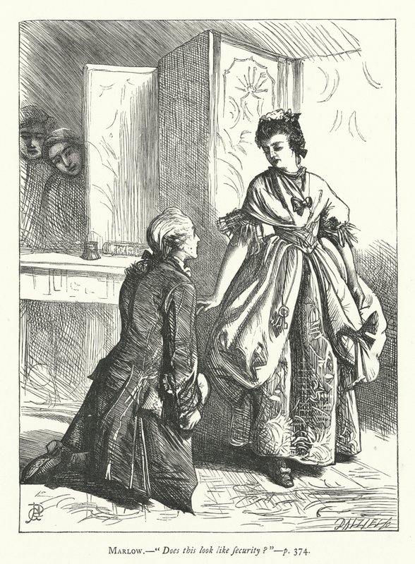 Illustrasjon for She Stoops To Conquer (gravering) av George John Pinwell