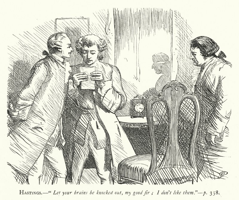 Illustrasjon for She Stoops To Conquer (gravering) av George John Pinwell