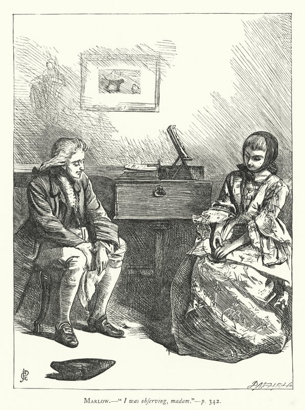 Illustrasjon for She Stoops To Conquer (gravering) av George John Pinwell
