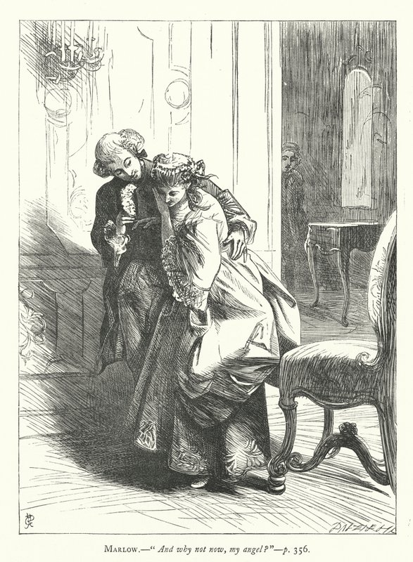 Illustrasjon for She Stoops To Conquer (gravering) av George John Pinwell