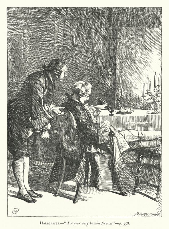 Illustrasjon for She Stoops To Conquer (gravering) av George John Pinwell