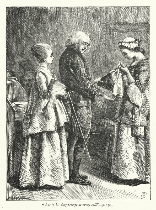 Illustrasjon for Den øde landsbyen (gravering) av George John Pinwell