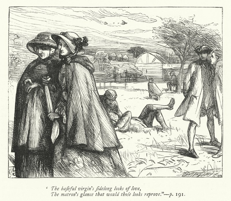 Illustrasjon for Den øde landsbyen (gravering) av George John Pinwell