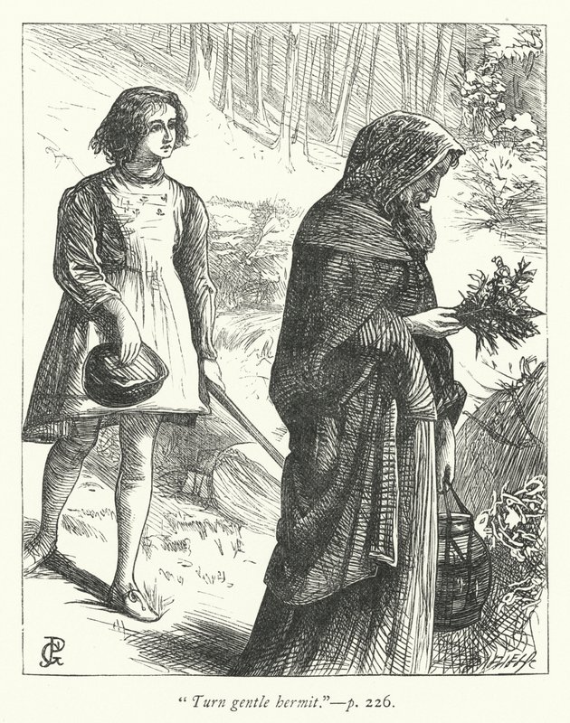 Illustrasjon for Eremitten (gravering) av George John Pinwell