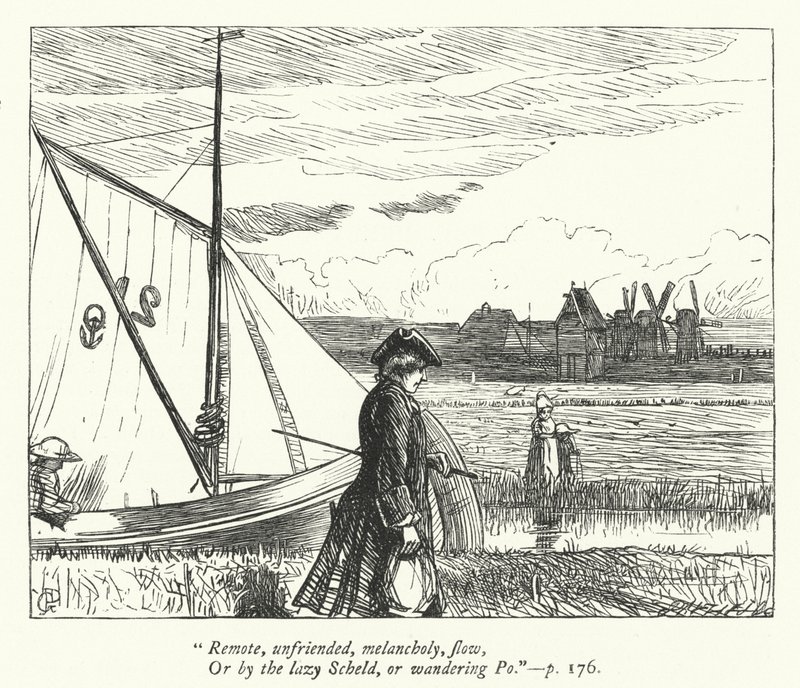 Illustrasjon for The Traveller (gravering) av George John Pinwell
