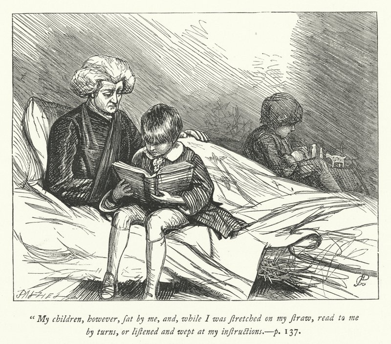 Illustrasjon for The Vicar of Wakefield (gravering) av George John Pinwell