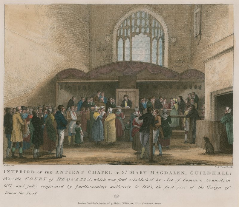 Interiøret i det gamle kapellet til St Mary Magdalene, Guildhall av George Jones
