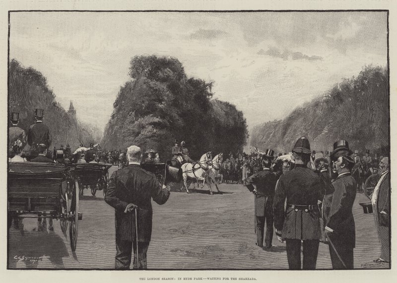 London-sesongen, i Hyde Park, venter på Shahzada av George L. Seymour