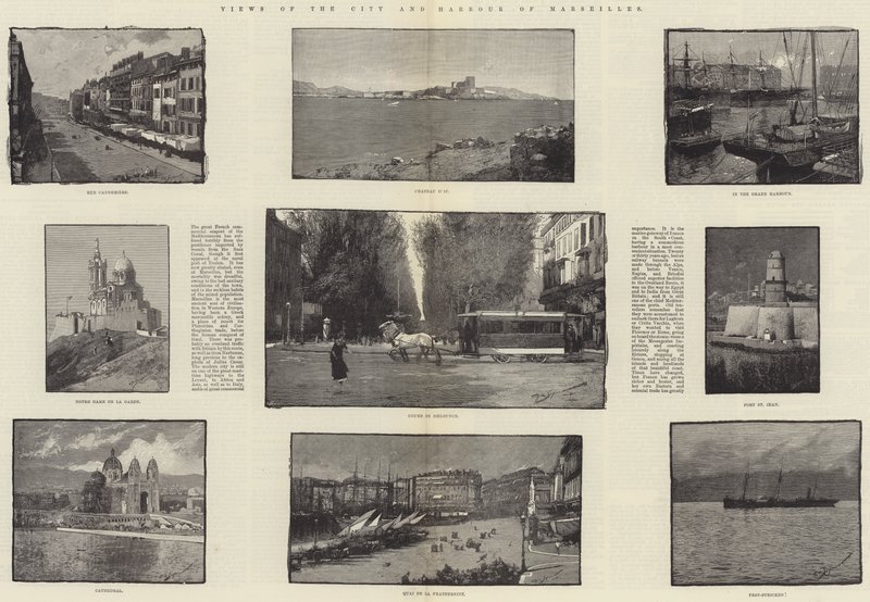 Utsikt over byen og havnen i Marseille av George L. Seymour