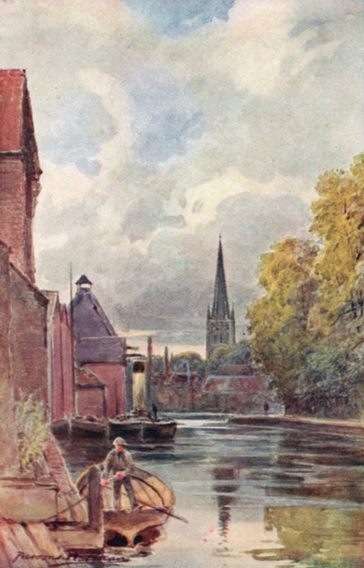 Katedralen fra King Street Ferry (farge litho) av George Parsons Norman