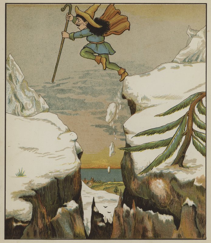 Illustrasjon for Rumpelstiltskin av Brødrene Grimm av George R. Halkett